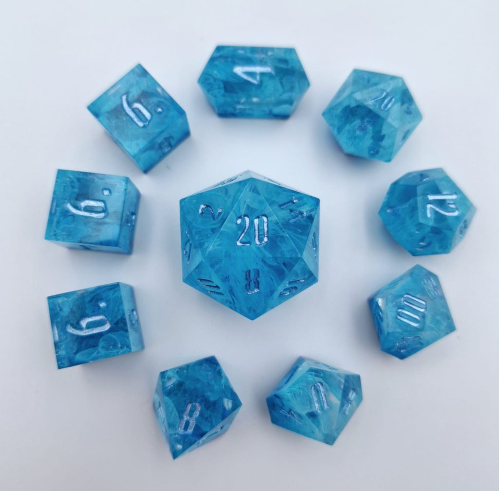 Blue Petri Dish Dice Set